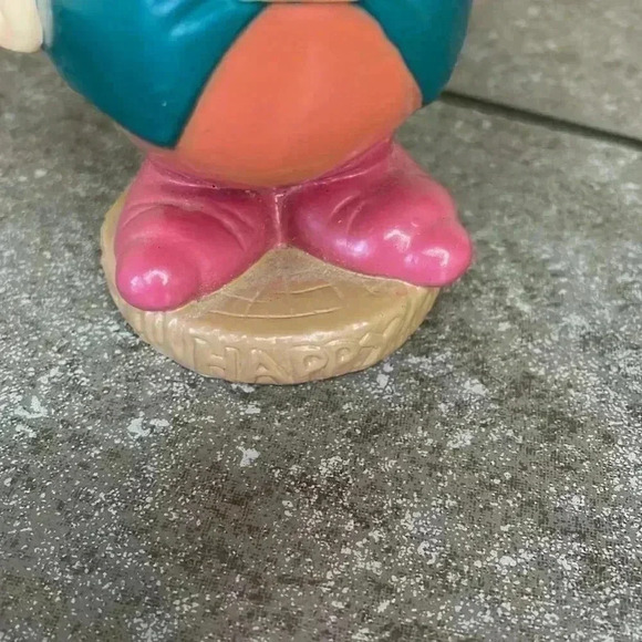 Vintage Disney Snow White & The Seven Dwarfs HAPPY Rubber Collectible - Picture 6 of 8